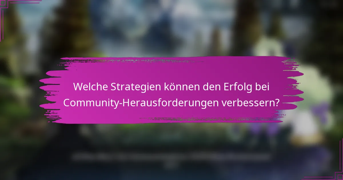 Welche Strategien können den Erfolg bei Community-Herausforderungen verbessern?