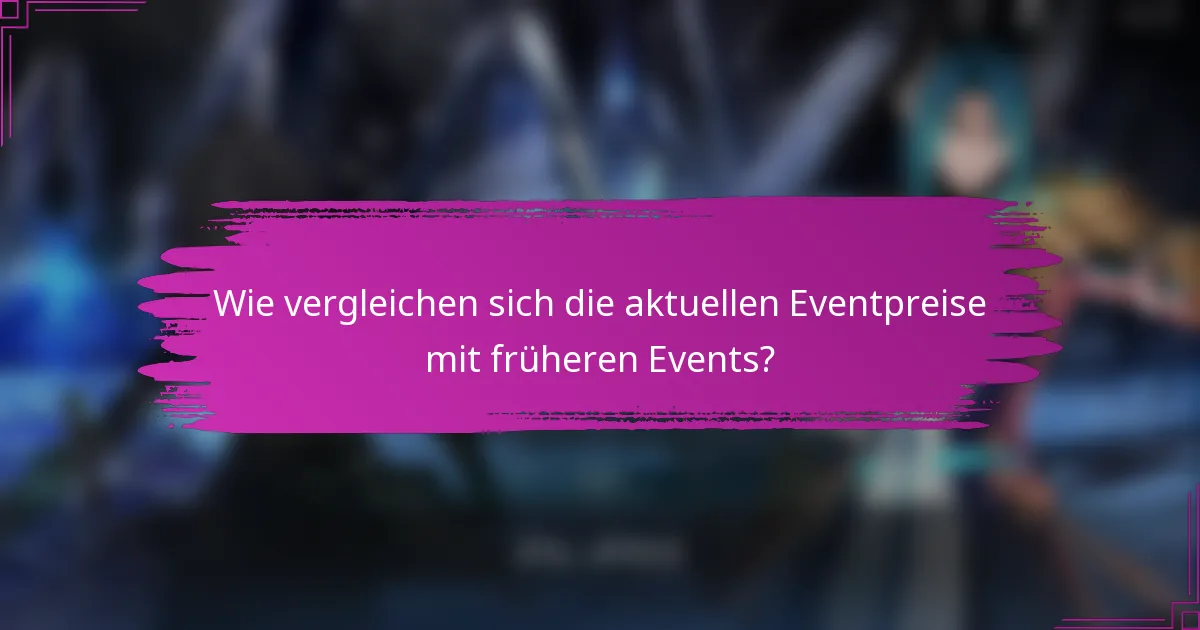 Wie vergleichen sich die aktuellen Eventpreise mit früheren Events?